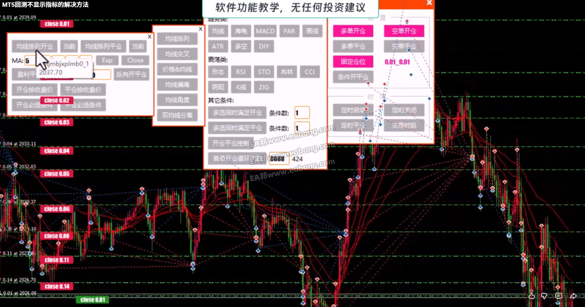 MT5回测不显示指标的解决方法
